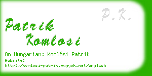 patrik komlosi business card