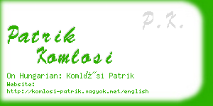 patrik komlosi business card